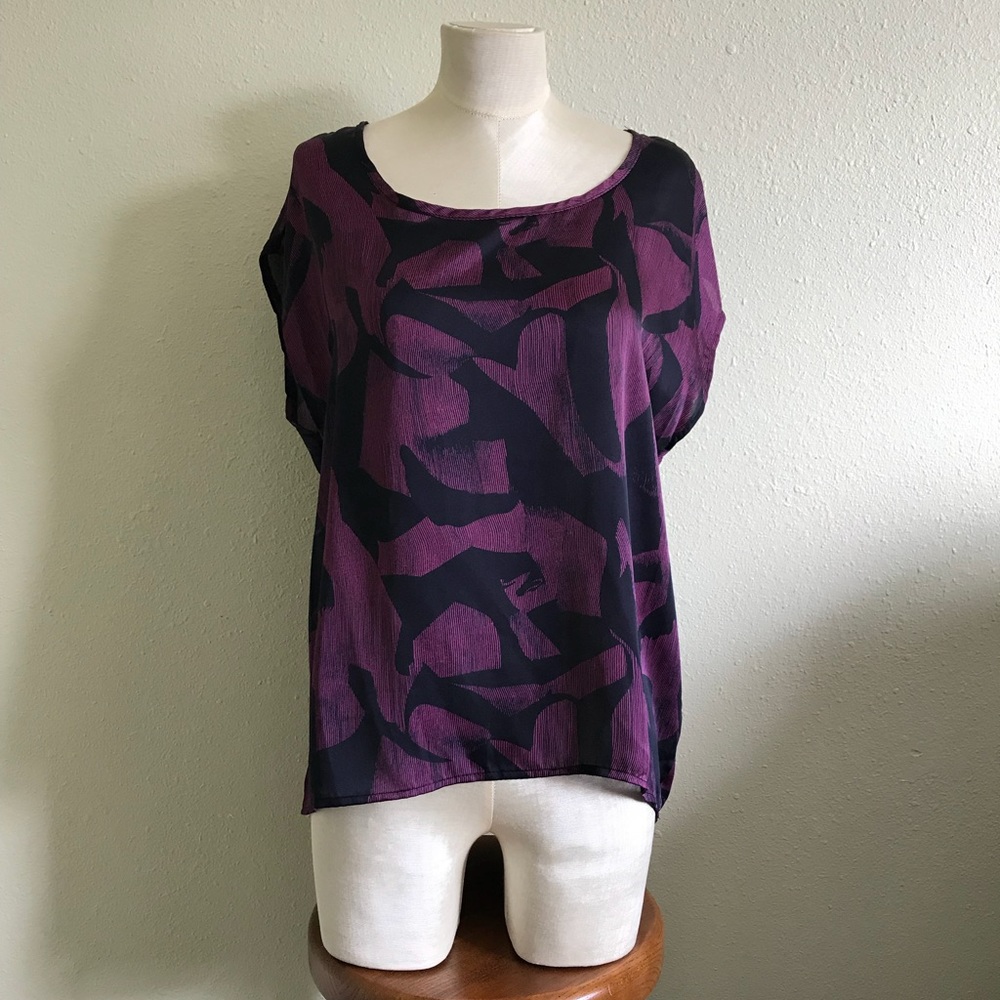 Shimmery Purple High-Low Shell Top